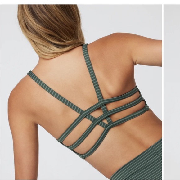 NWOT VUORI Stripe Yosemite Bra aspen Green Stripe size small NEW - Picture 2 of 7